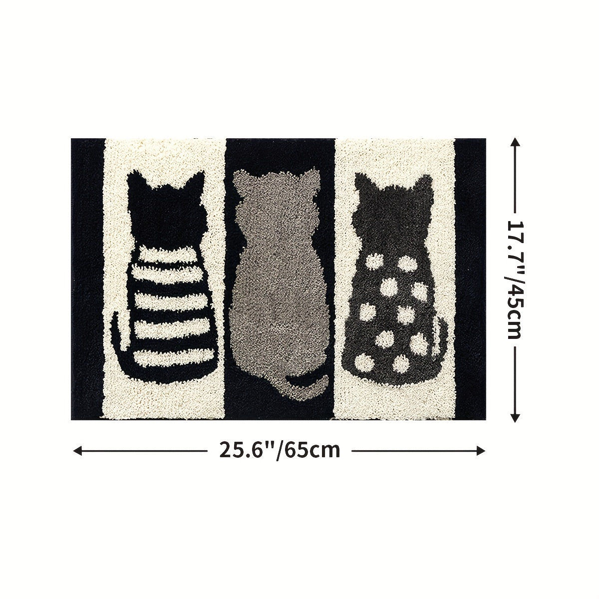 1pc Bathroom Rug Mat, Extra Soft Absorbent Premium Bath Rug Black and White Cat Series, Non-Slip Comfortable Bath Mat for Bathroom Floor, Sink, Bathtub, Shower Room, Christmas Decoration Christmas Gift
