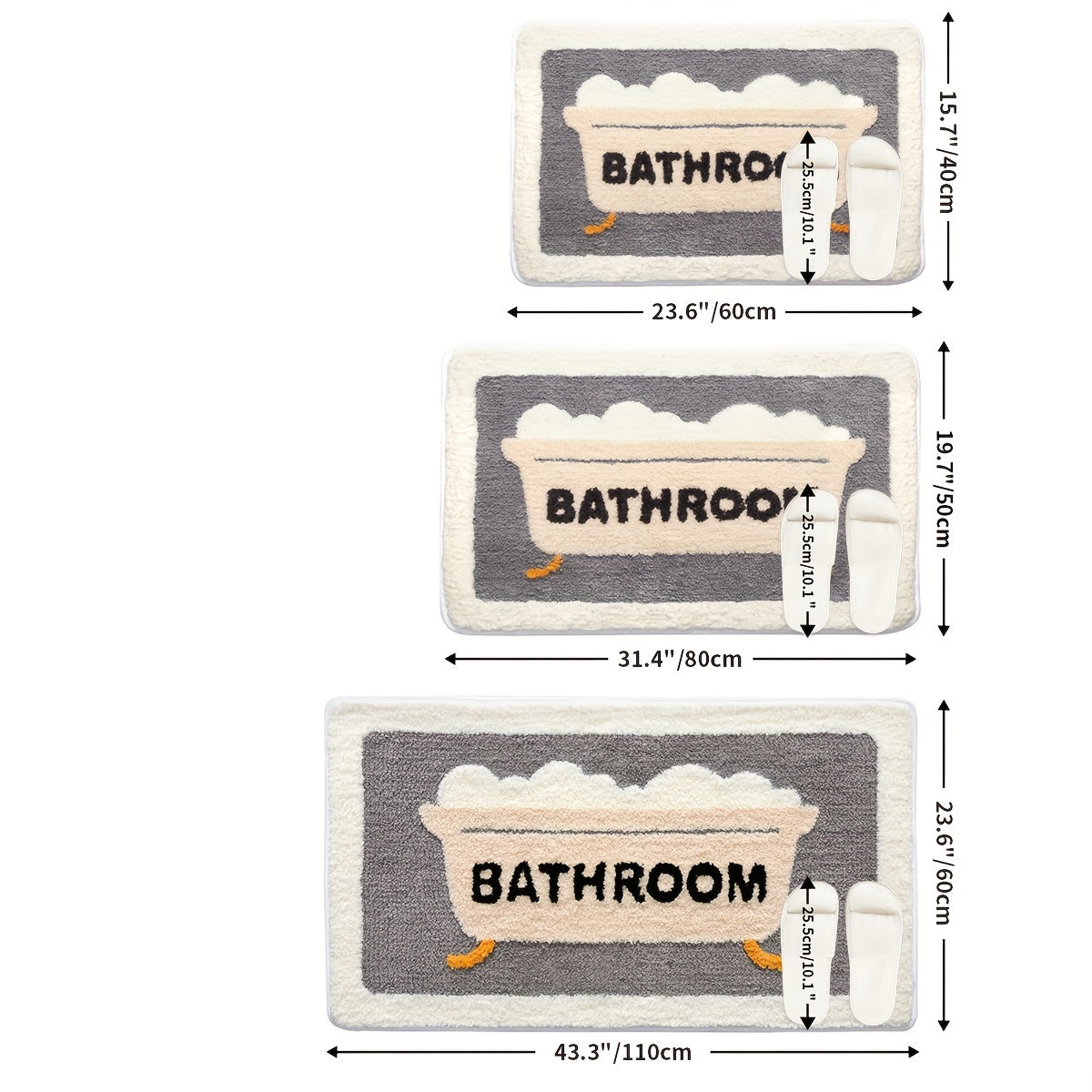 1pc Bathroom Rug Mat, Extra Soft Absorbent Premium Bath Rug, Non-Slip Comfortable Bath Mat for Bathroom Floor, Sink, Bathtub, Shower Room, Christmas Decoration And Christmas Gift