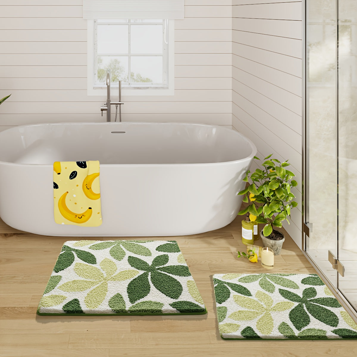 Non-Slip Square Mat for The Bathroom, Absorbent Floor Covering, Foot Mat Designed to Prevent Slipping, Durable And Resistant for Home Use