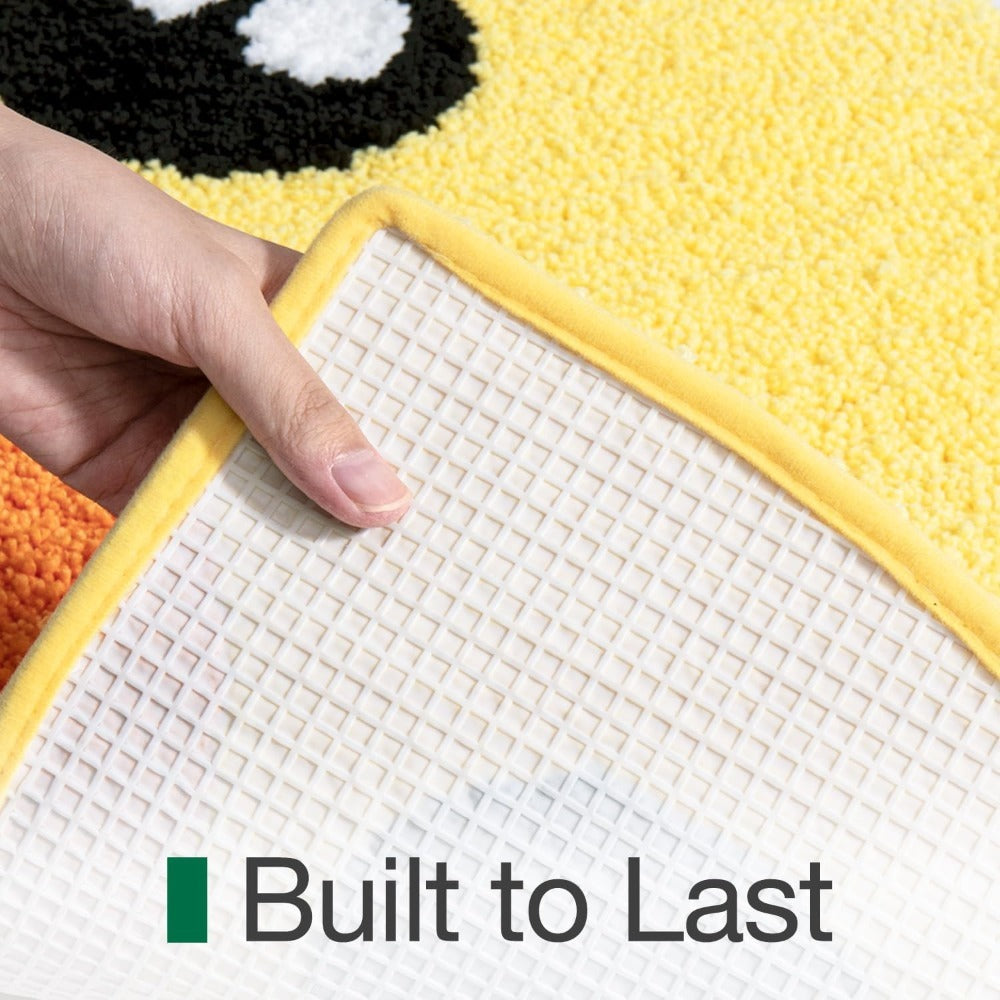 Cute Rubber Duck Bathroom Rugs, Absorbent Plush Bath Mats, Non-Slip Backing Washable Bath Rugs for Bathroom, Ideal for Shower Sink Bathtub Bedroom, 18\