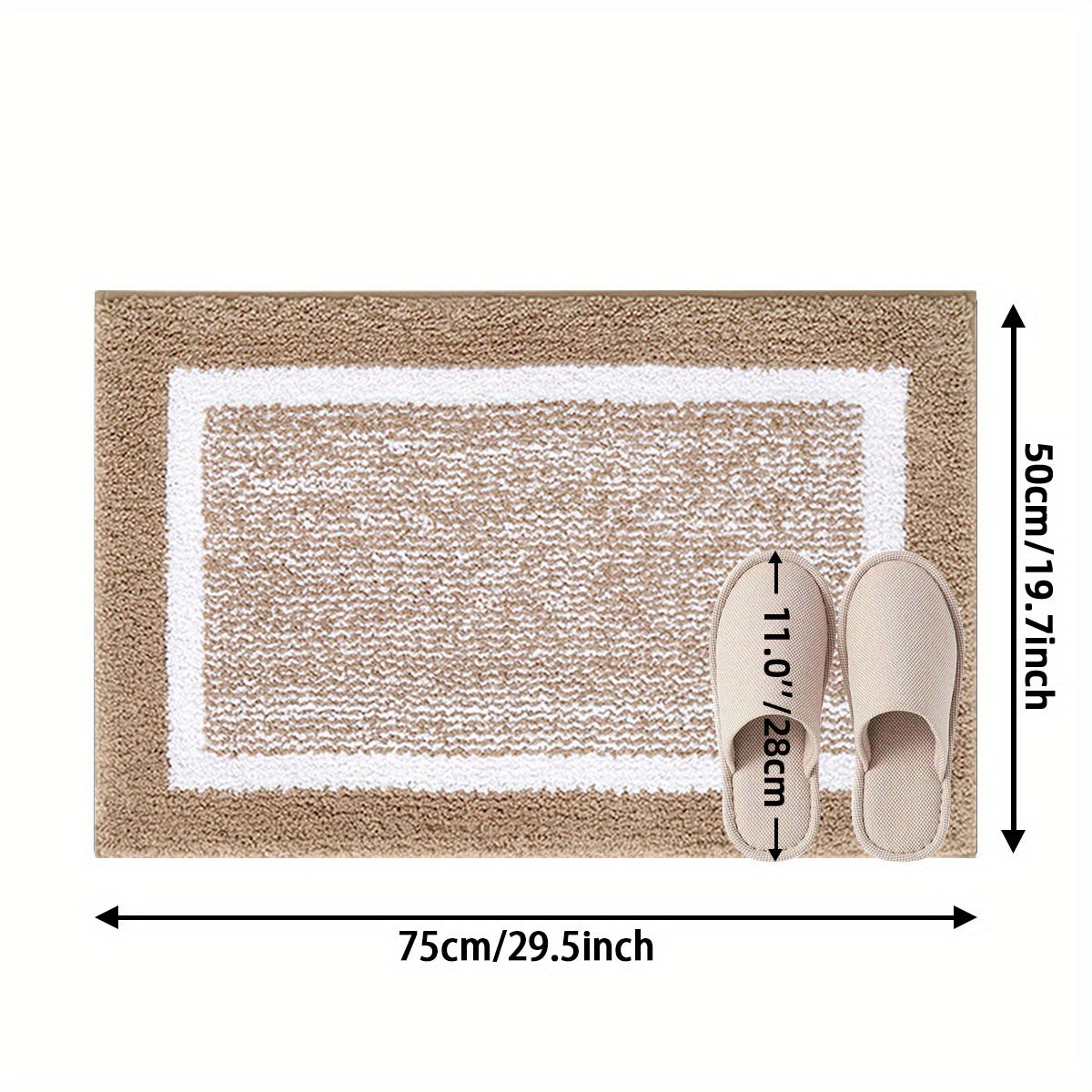 X Memory - Flocking Bath Mat 1pc Bath Mat - Ultra Soft Absorbent Premium Bath Rug, Non-Slip Comfortable Bath Mat - Perfect Holiday Gift for Christmas Or New Year, Bathroom Safety Mat | Comfortable Bath Mat | Non-Slip TPR Backing