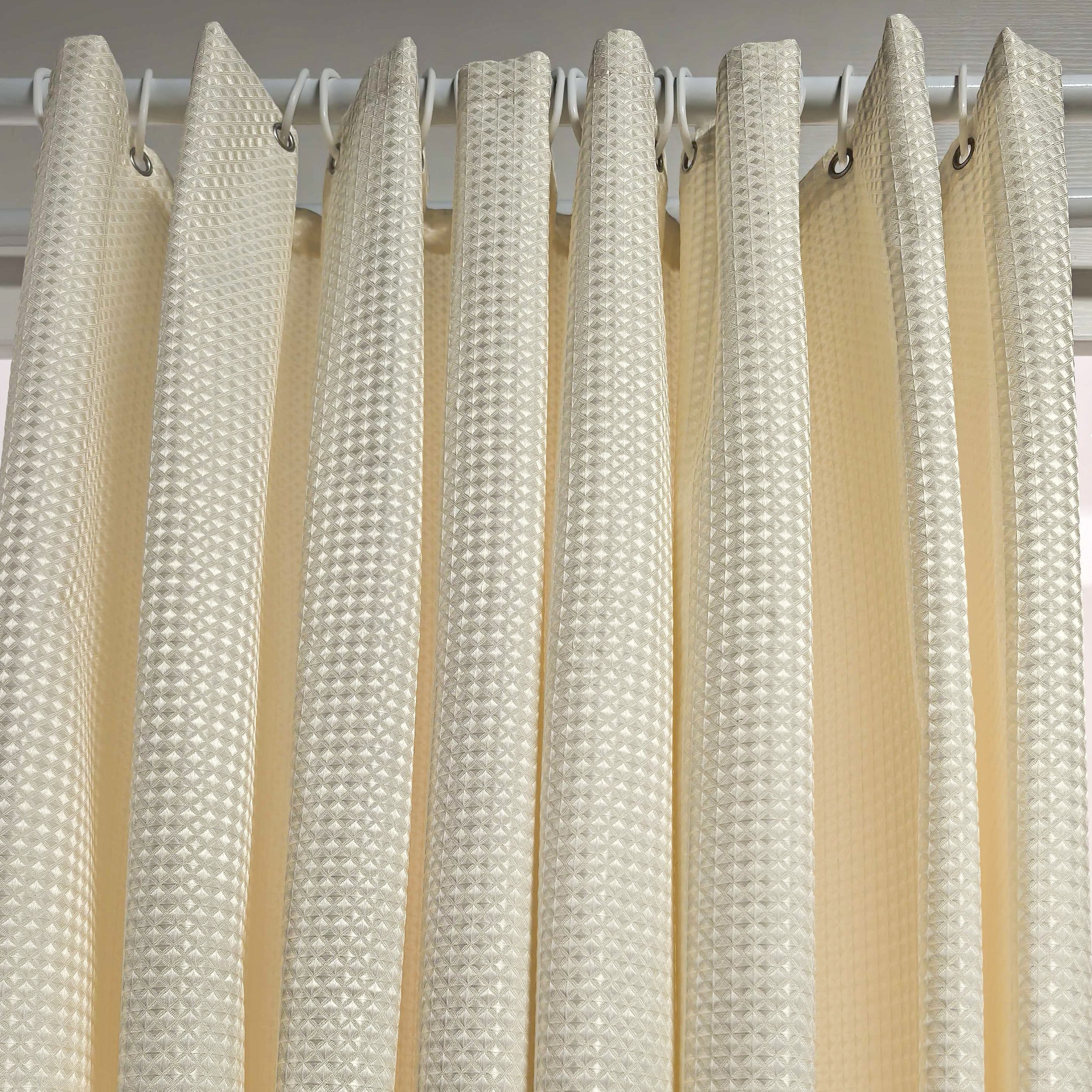 1pc Thickened Jacquard Laminated Waffle Weave Shower Curtain, Thickened Waffle Weave Shower Curtain, Home Decor Curtain, Bathroom Curtain, Includes Matching Hooks