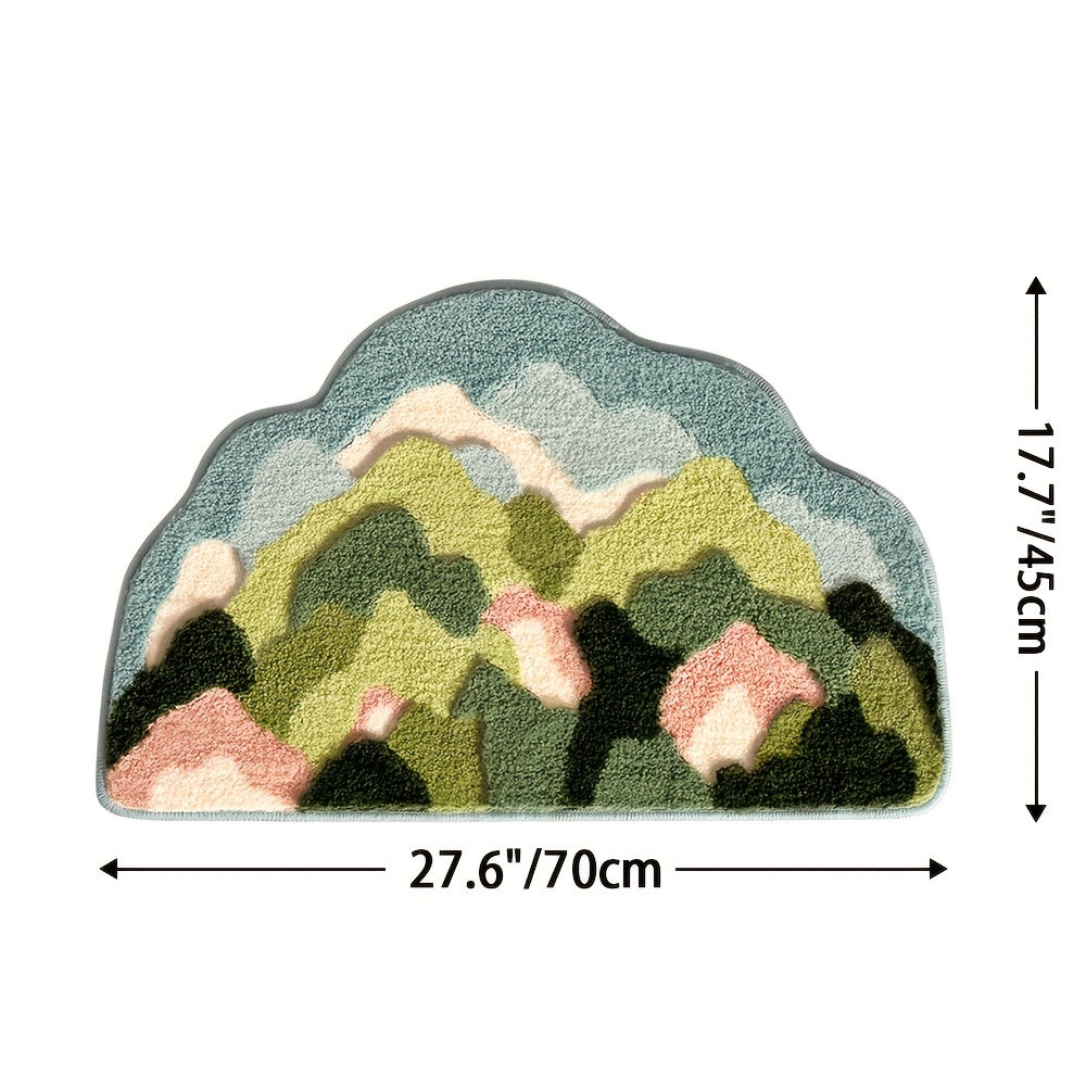 1pc Bathroom Rug Mat, Extra Soft Absorbent Premium Bath Rug, Non-Slip Comfortable Floral Bath Mat for Bathroom Floor, Sink, Bathtub, Shower Room, Spring Decor, Christmas Decoration Christmas Gift