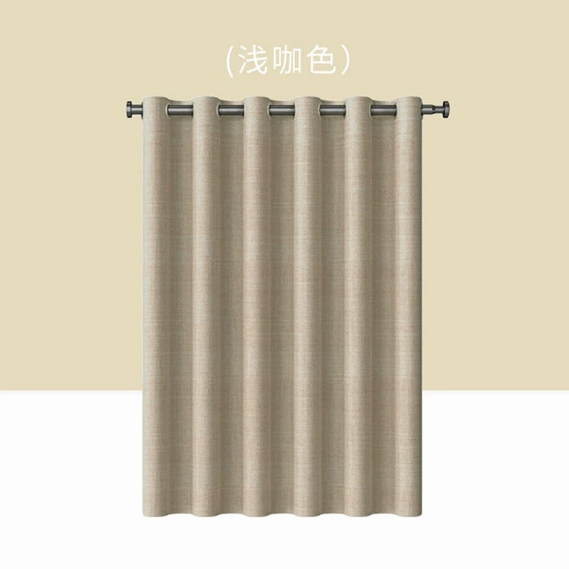 Shower Curtain Manufacturer Direct Supply Large Buckle Roman Buckle Russia Hot Selling Imitation Linen Shower Bathroom Shower Curtain