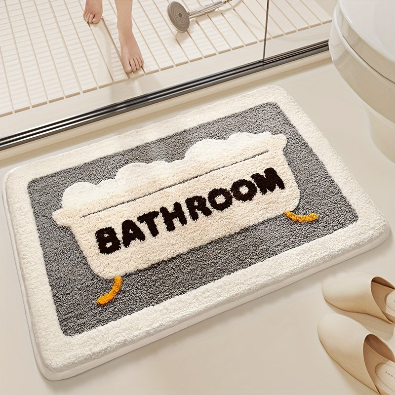 1pc Bathroom Rug Mat, Extra Soft Absorbent Premium Bath Rug, Non-Slip Comfortable Bath Mat for Bathroom Floor, Sink, Bathtub, Shower Room, Christmas Decoration And Christmas Gift