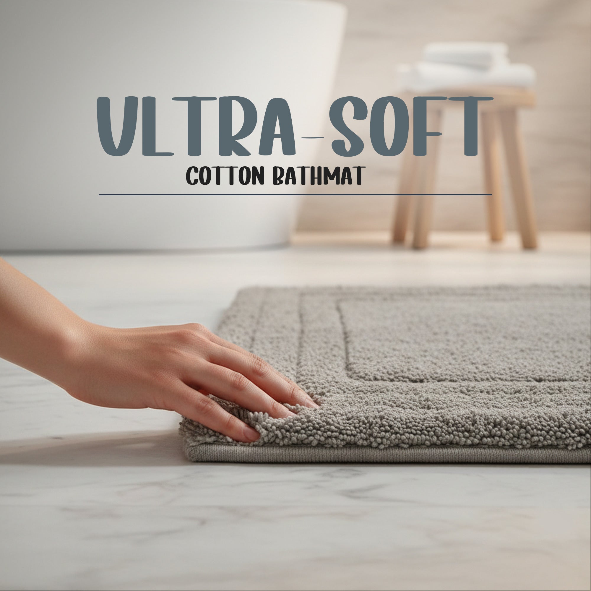 2pcs Cotton Bathmat – Grey 32x20 Inches | Soft, Absorbent & Quick-Dry Rug | Non-Slip, Durable & Machine Washable | Elegant Grey Finish Adds a Modern Touch | Perfect for Home, Spa & Hotel Bathrooms | Everyday Luxury Bath Rug by Riva Home