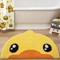 Cute Rubber Duck Bathroom Rugs, Absorbent Plush Bath Mats, Non-Slip Backing Washable Bath Rugs for Bathroom, Ideal for Shower Sink Bathtub Bedroom, 18\