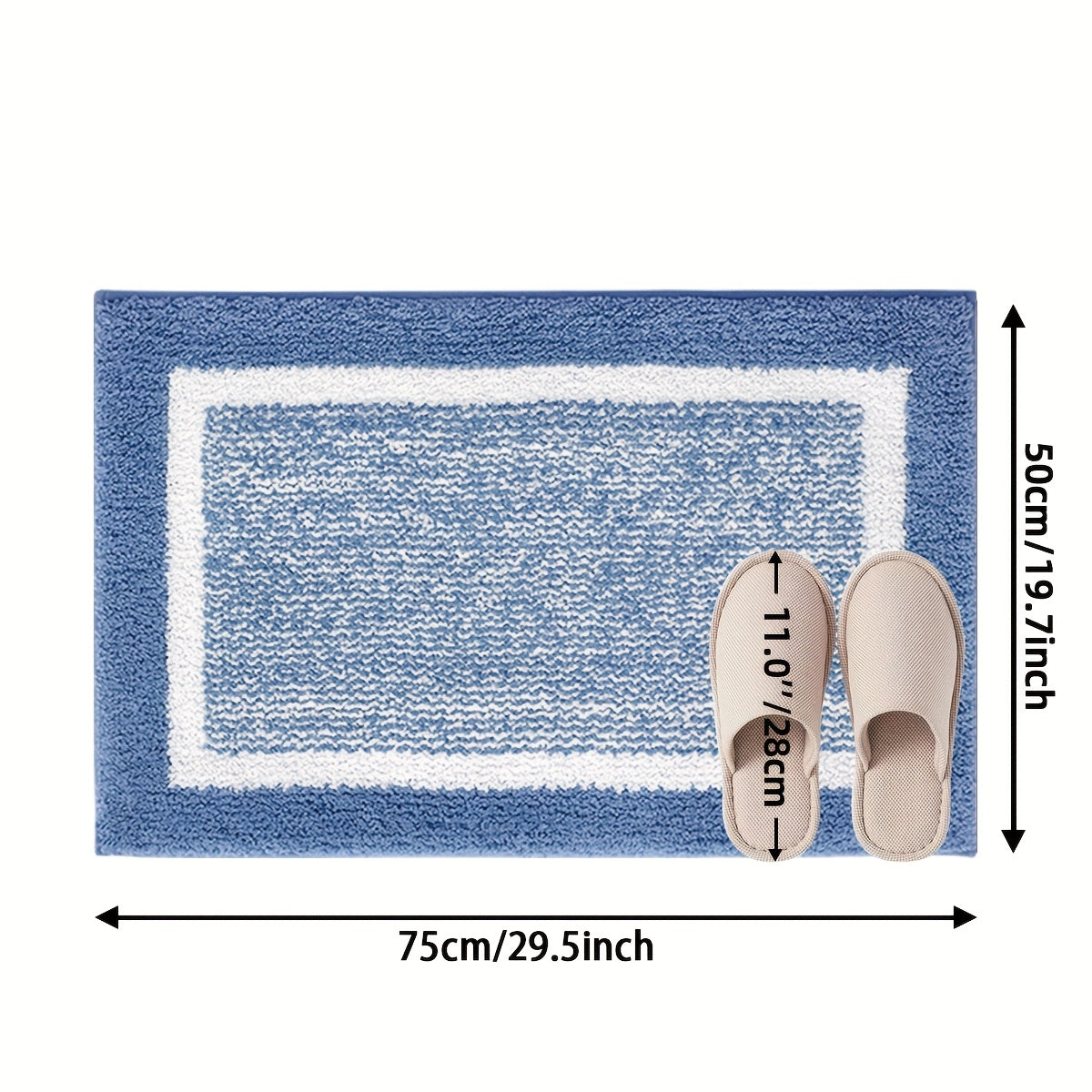 X Memory - Flocking Bath Mat 1pc Bath Mat - Ultra Soft Absorbent Premium Bath Rug, Non-Slip Comfortable Bath Mat - Perfect Holiday Gift for Christmas Or New Year, Bathroom Safety Mat | Comfortable Bath Mat | Non-Slip TPR Backing