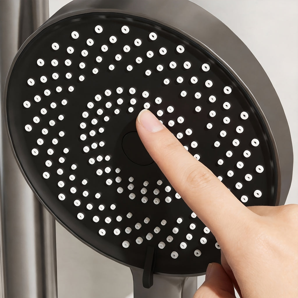 Bathroom Shower System with Handheld And Water Fall Tub Spout, Gray Shower Set, Shower Faucet Set, Faucet with Cold And Hot Water Mixer