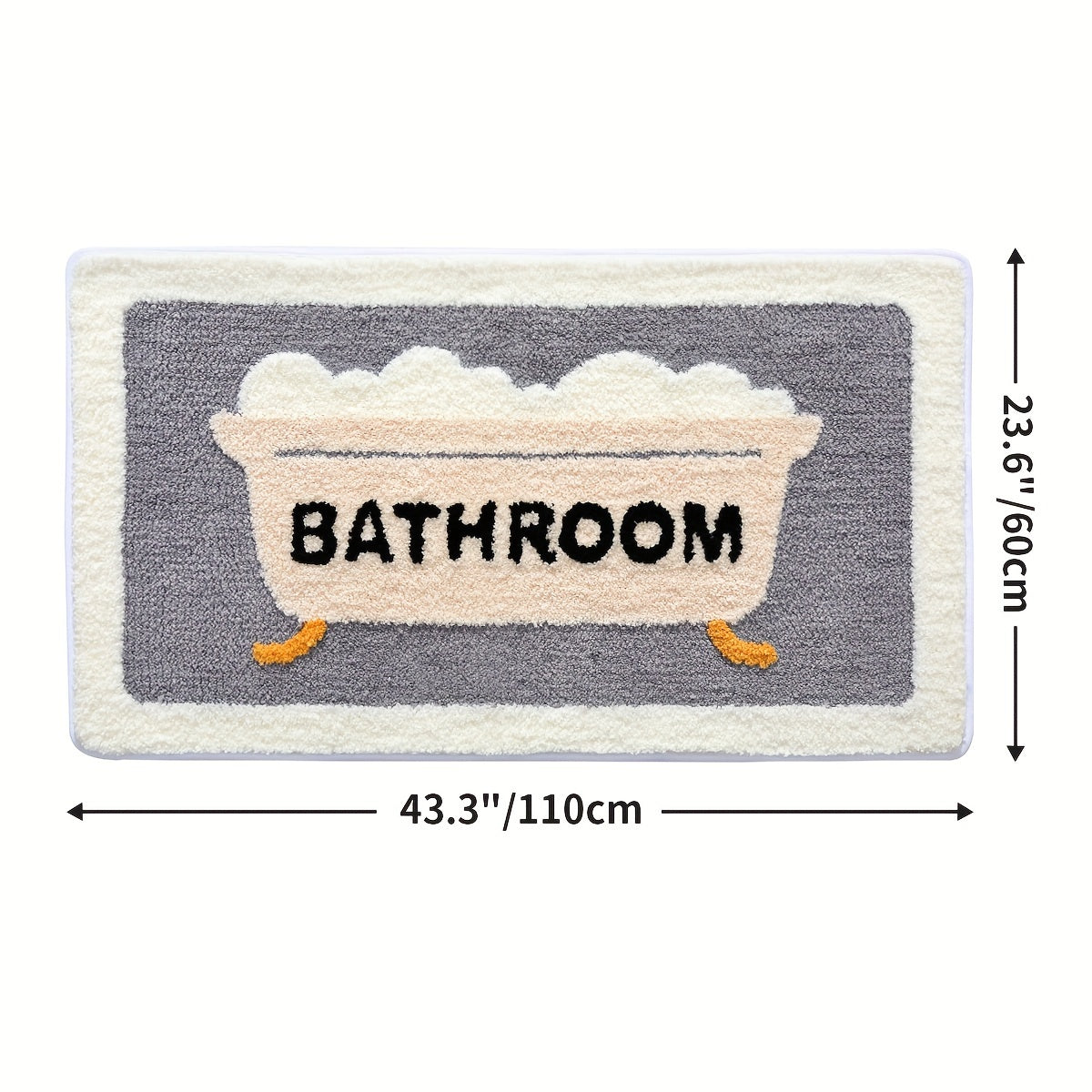 1pc Bathroom Rug Mat, Extra Soft Absorbent Premium Bath Rug, Non-Slip Comfortable Bath Mat for Bathroom Floor, Sink, Bathtub, Shower Room, Christmas Decoration And Christmas Gift