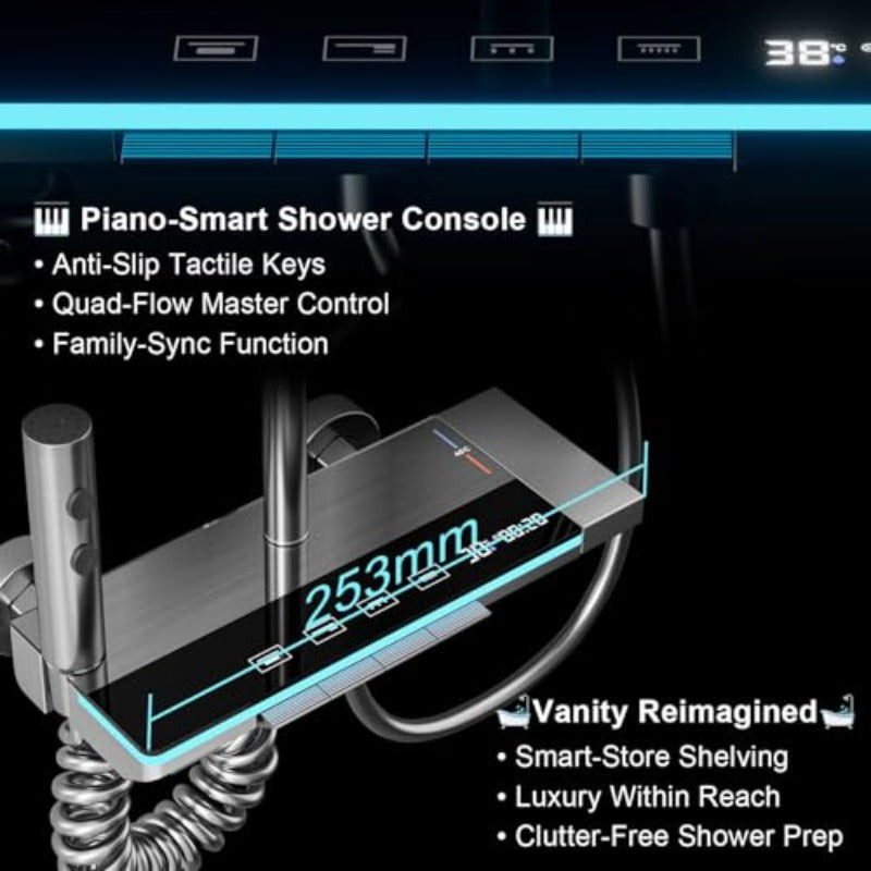 Shower Faucet Sets Complete Theratic Shower System Piano-Key Digital Shower Combo W Mounted Shower Trim Kit with .8\