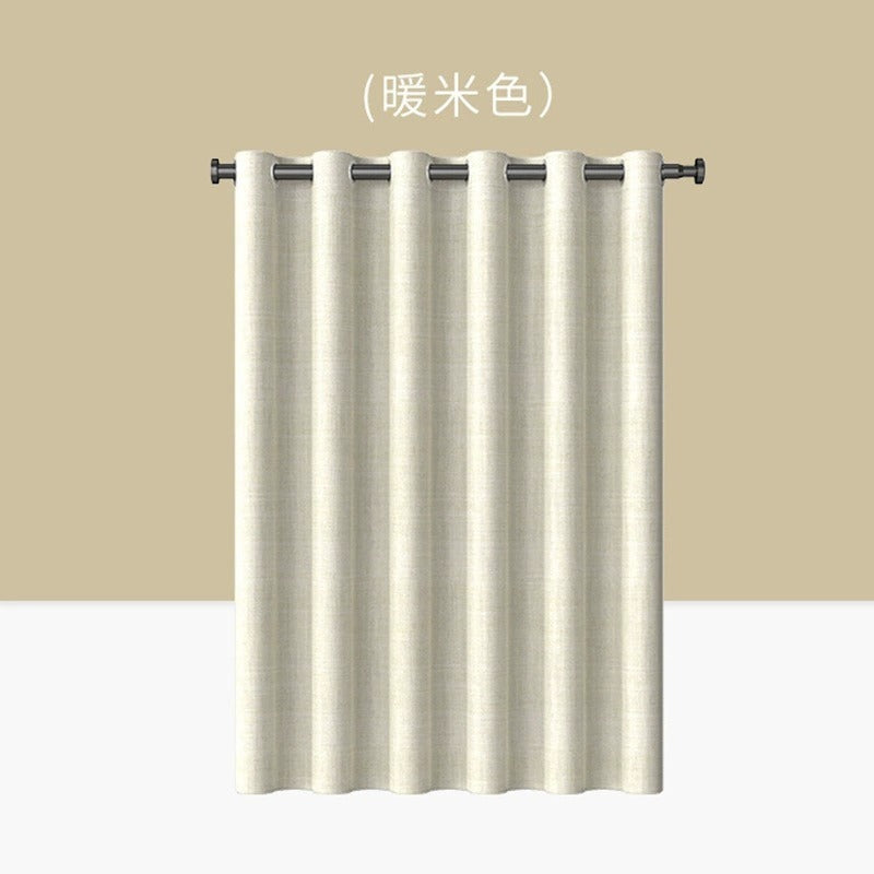 Shower Curtain Manufacturer Direct Supply Large Buckle Roman Buckle Russia Hot Selling Imitation Linen Shower Bathroom Shower Curtain