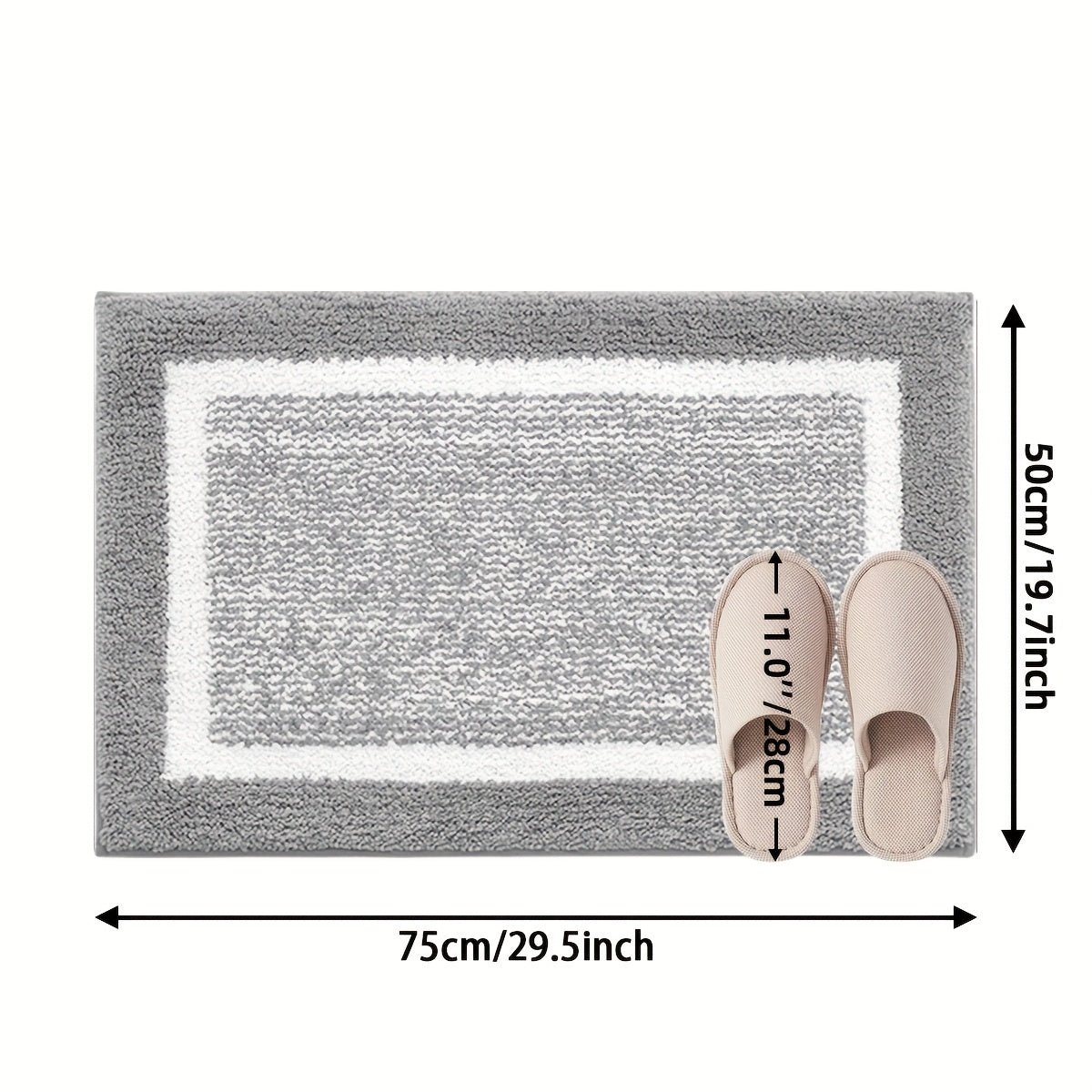 X Memory - Flocking Bath Mat 1pc Bath Mat - Ultra Soft Absorbent Premium Bath Rug, Non-Slip Comfortable Bath Mat - Perfect Holiday Gift for Christmas Or New Year, Bathroom Safety Mat | Comfortable Bath Mat | Non-Slip TPR Backing