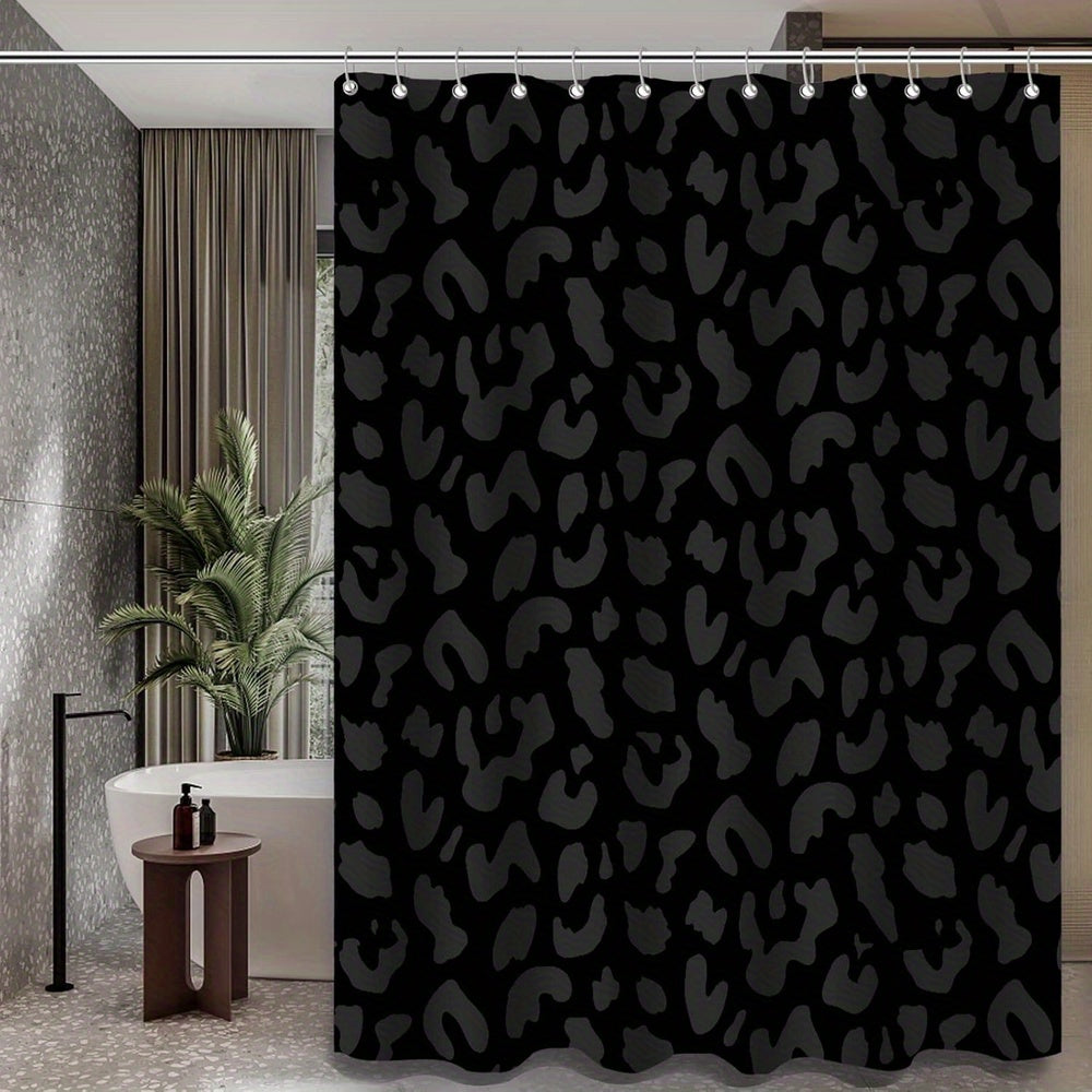 Leopard Shower Curtain( 60x72) Black Cheetah Print Shower Curtain Set for Bathroom with 12 Hook Shower Curtain for Bathrooms Set Geometric Pattern Shower Curtain Fun Shower Curtain Shower Curtain Aesthetic
