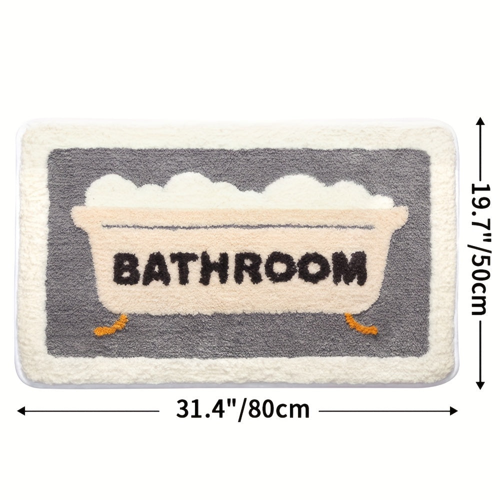 1pc Bathroom Rug Mat, Extra Soft Absorbent Premium Bath Rug, Non-Slip Comfortable Bath Mat for Bathroom Floor, Sink, Bathtub, Shower Room, Christmas Decoration And Christmas Gift