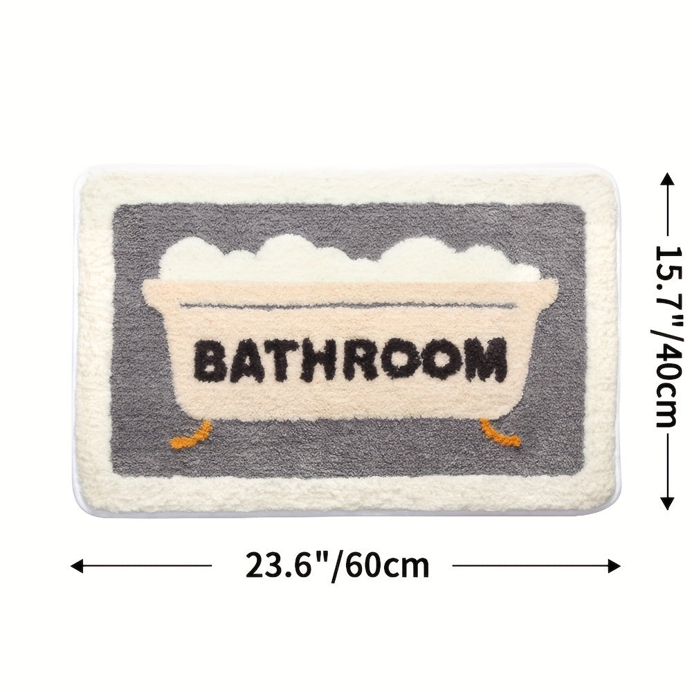 1pc Bathroom Rug Mat, Extra Soft Absorbent Premium Bath Rug, Non-Slip Comfortable Bath Mat for Bathroom Floor, Sink, Bathtub, Shower Room, Christmas Decoration And Christmas Gift