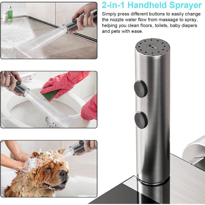 Shower Faucet Sets Complete Thermostatic Shower System Piano-Digital Shower Combo Wall-Mounted Shower Trim Kit with 11.8\