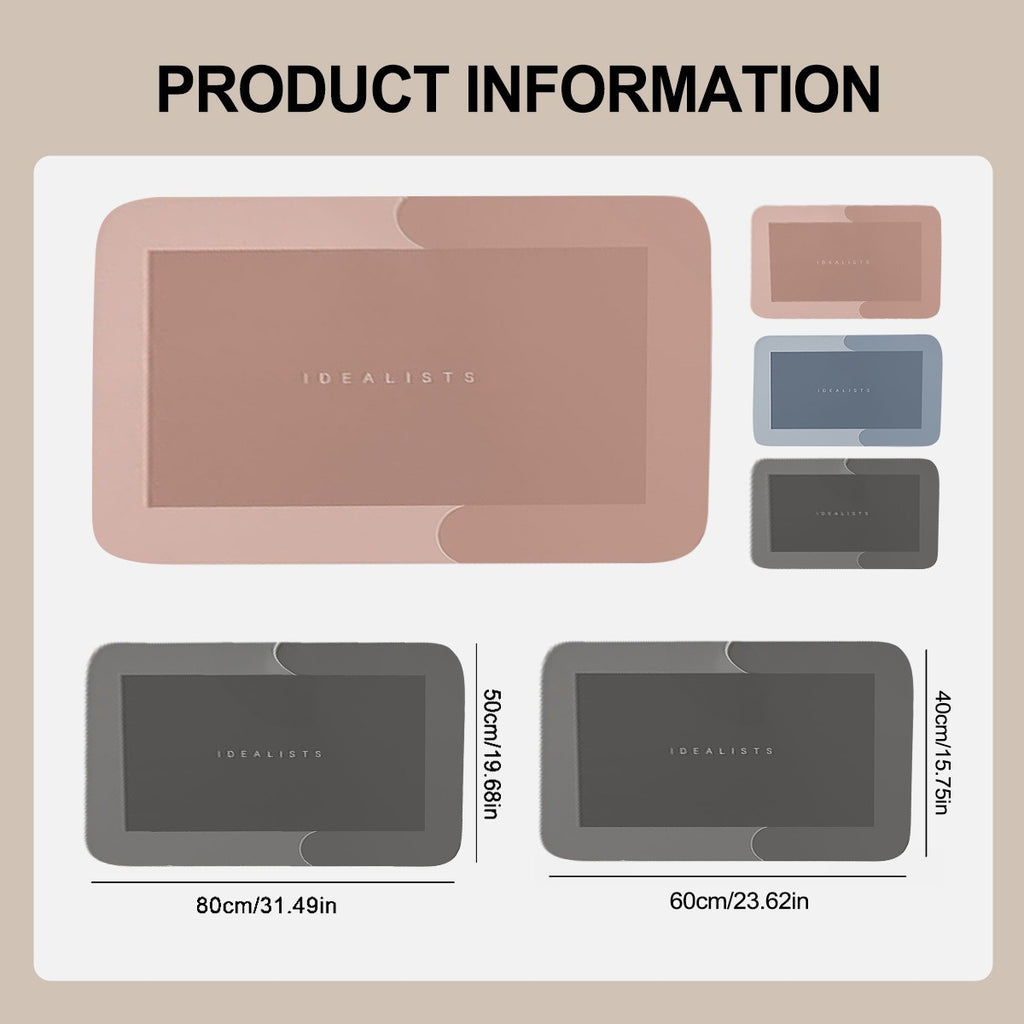 2025 new style bathroom absorbent non-slip mat, diatomaceous earth absorbent non-slip mat, door mat, kitchen mat, kitchen countertop mat, furniture decoration, high quality product, exquisite gift 2 pieces