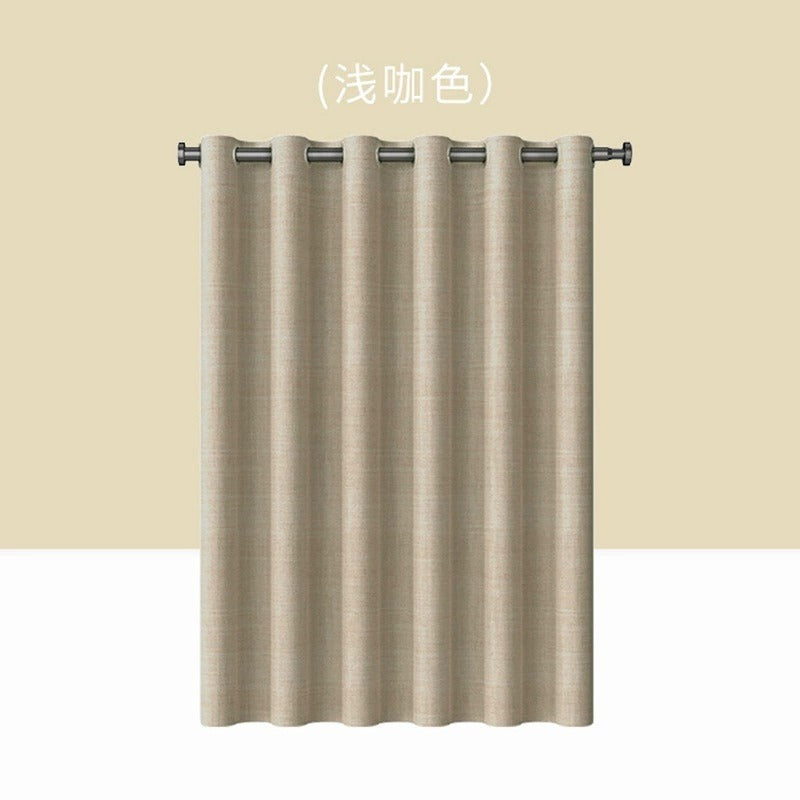 Shower Curtain Manufacturer Direct Supply Large Buckle Roman Buckle Russia Hot Selling Imitation Linen Shower Bathroom Shower Curtain