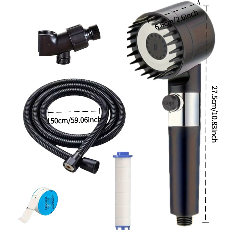 Sunset Town's New High-pressure Hand-held Shower Head with Filter-59 Inch Hose 3 Spray Modes 11 Replaceable Filters, Suitable for Hard Water, Wall Mounted, Hard Water Solutions| Modern Shower Design| Durable Structure,for Shower Use Only