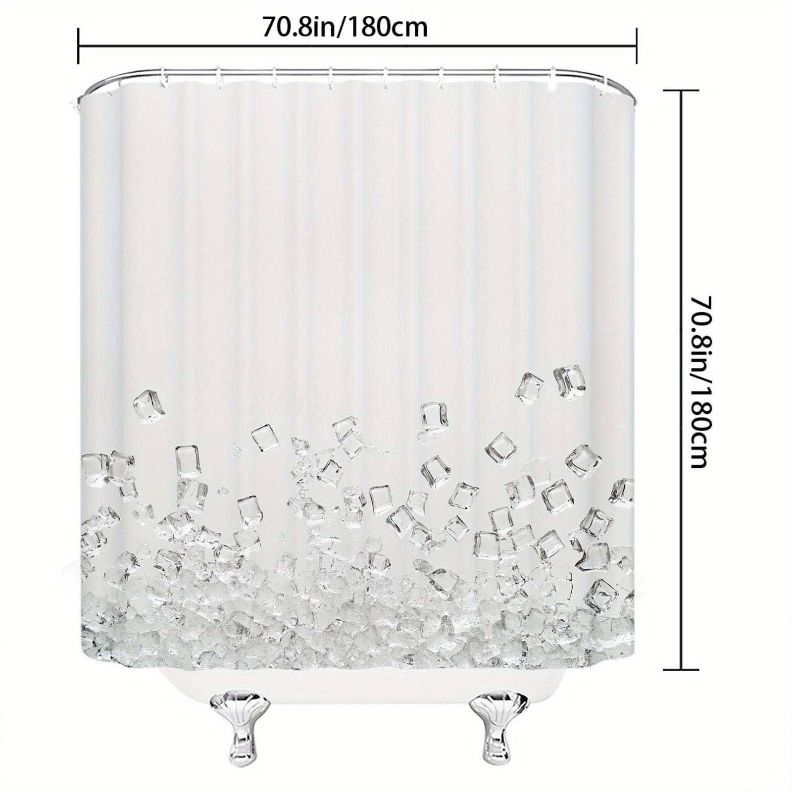 1pc Contemporary Abstract Geometric Shower Curtain Featuring a Pastel Design of Triangles, Circles, And Squares. Stylish Minimalist Bathroom Decoration, Measuring 70.8 by 70.8 Inches, Made of Machine Washable Polyester And Comes with 12 Hooks