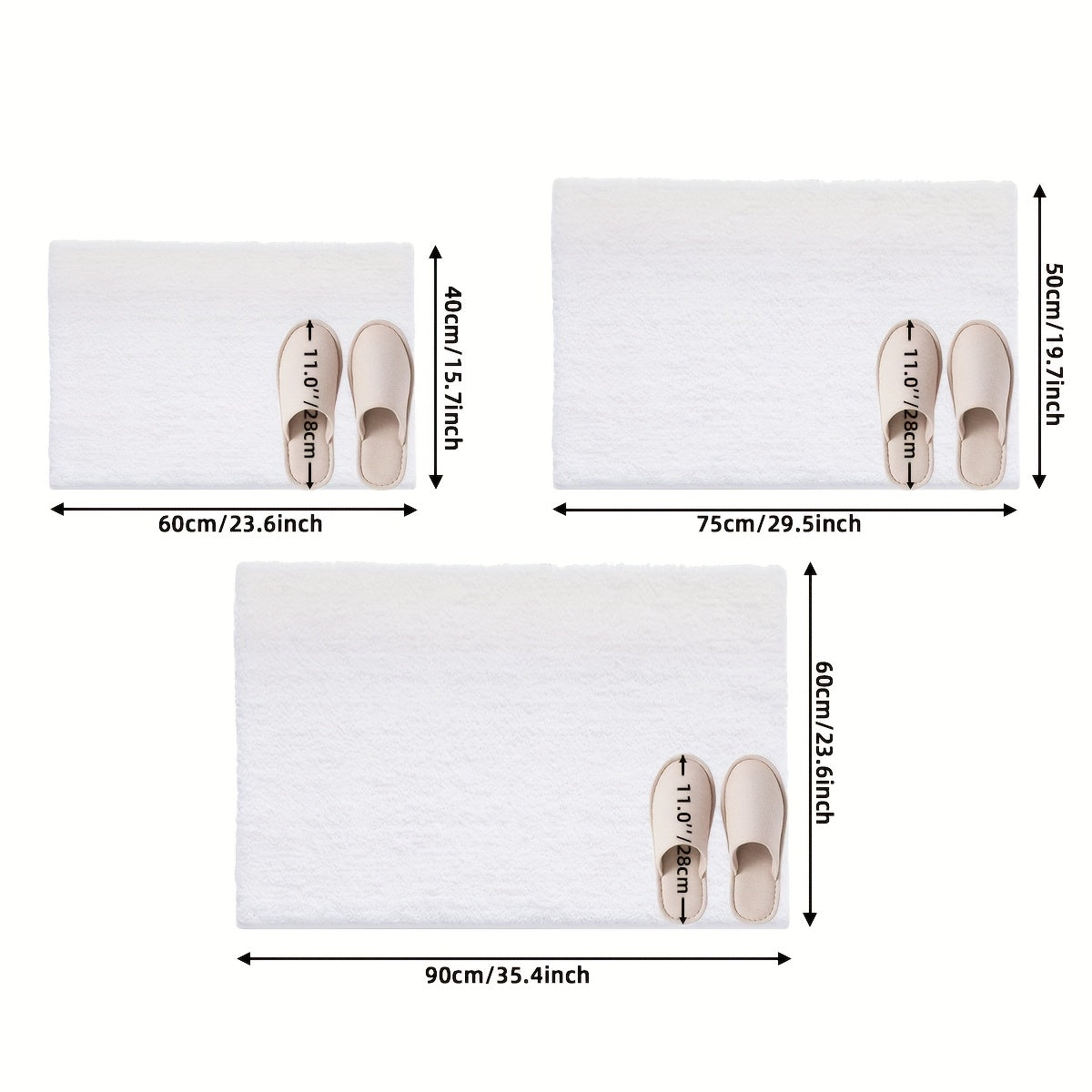 X Memory - Flocking Bath Mat 1pc Bath Mat - Ultra Soft Absorbent Premium Bath Rug, Non-Slip Comfortable Bath Mat - Perfect Holiday Gift for Christmas Or New Year, Bathroom Safety Mat | Comfortable Bath Mat | Non-Slip TPR Backing