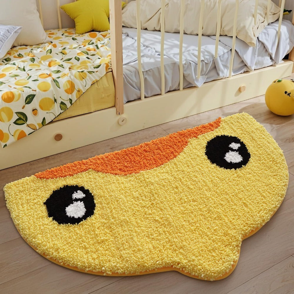 Cute Rubber Duck Bathroom Rugs, Absorbent Plush Bath Mats, Non-Slip Backing Washable Bath Rugs for Bathroom, Ideal for Shower Sink Bathtub Bedroom, 18\