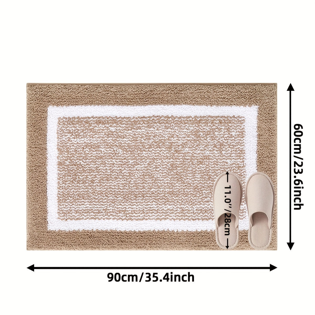 X Memory - Flocking Bath Mat 1pc Bath Mat - Ultra Soft Absorbent Premium Bath Rug, Non-Slip Comfortable Bath Mat - Perfect Holiday Gift for Christmas Or New Year, Bathroom Safety Mat | Comfortable Bath Mat | Non-Slip TPR Backing