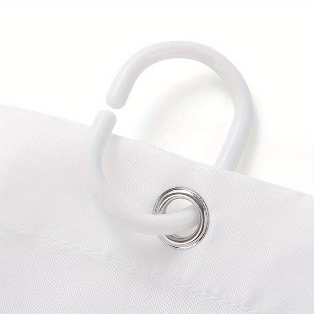 1pc Contemporary Abstract Geometric Shower Curtain Featuring a Pastel Design of Triangles, Circles, And Squares. Stylish Minimalist Bathroom Decoration, Measuring 70.8 by 70.8 Inches, Made of Machine Washable Polyester And Comes with 12 Hooks