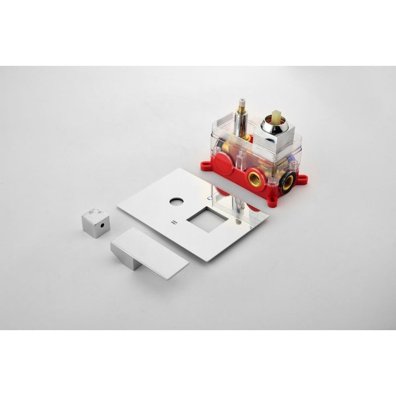 A Shower System That Is Mounted on The Wall, Featuring a Hand Shower, a 12-Inch Shower Head, And a Tub Spout, Guaranteed for Quality