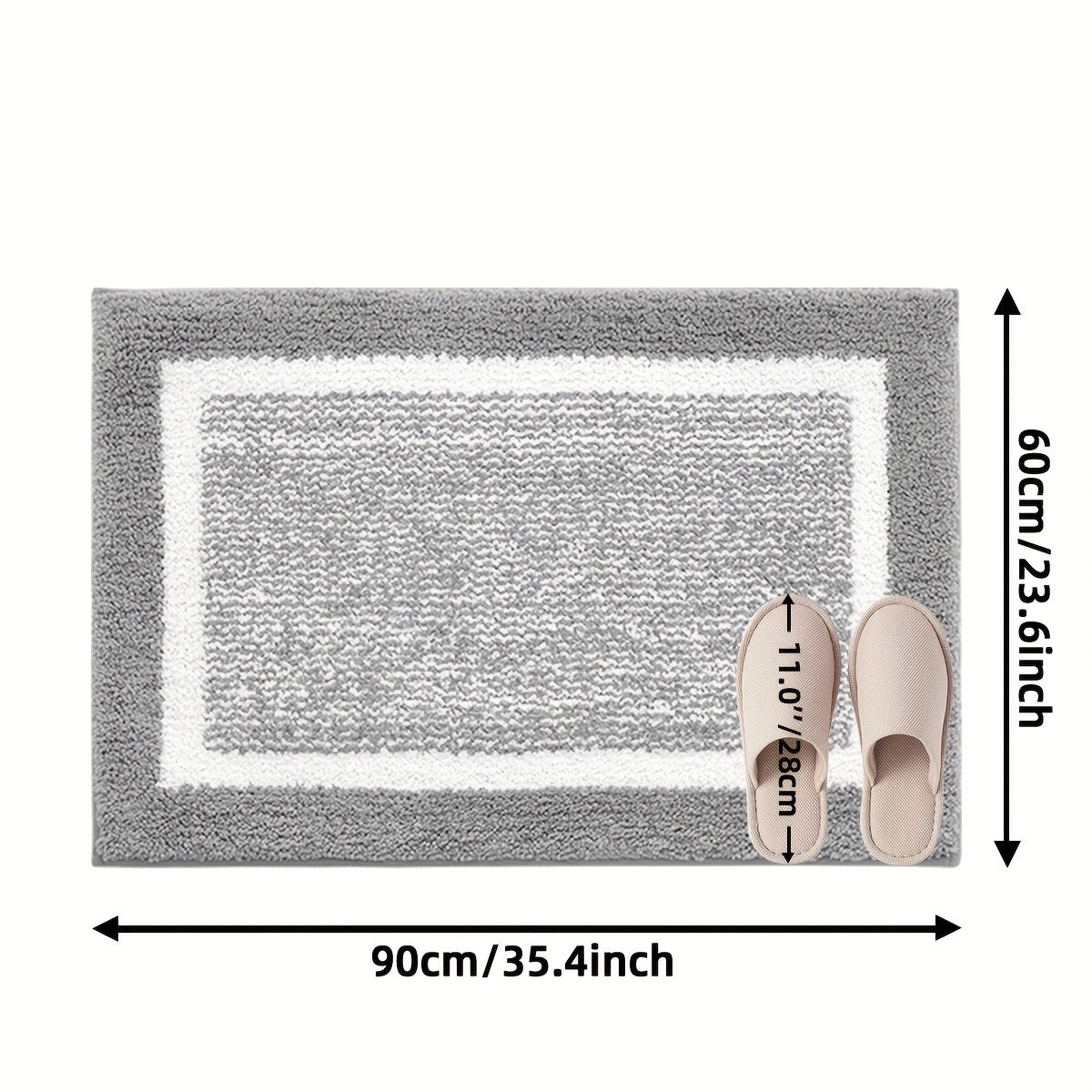 X Memory - Flocking Bath Mat 1pc Bath Mat - Ultra Soft Absorbent Premium Bath Rug, Non-Slip Comfortable Bath Mat - Perfect Holiday Gift for Christmas Or New Year, Bathroom Safety Mat | Comfortable Bath Mat | Non-Slip TPR Backing